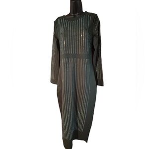 Hunter green dress with sparkle dots.